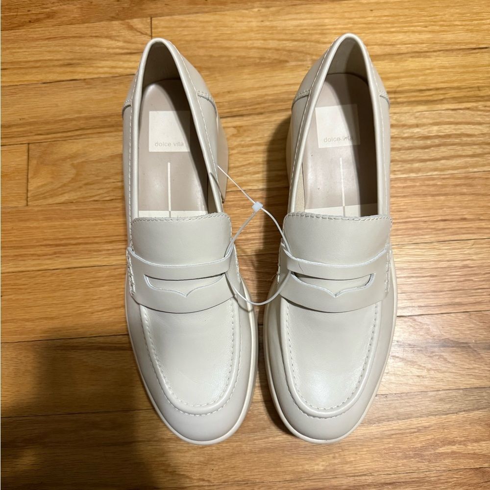 Dolce Vita Cream Platform Loafers - Picture 6 of 9